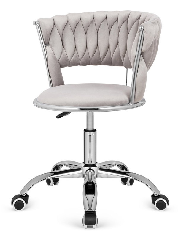 Krzeso obrotowe warkocz TRECCIA OFFICE GREY VELVET